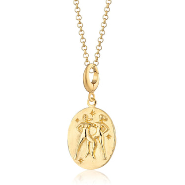 Gold Plated Gemini Zodiac Necklace - Lily Charmed