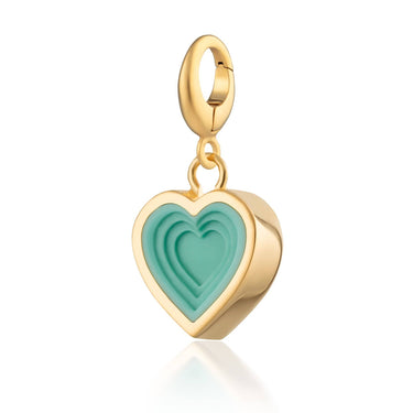 Gold Plated Turquoise Heart Charm by Lily Charmed