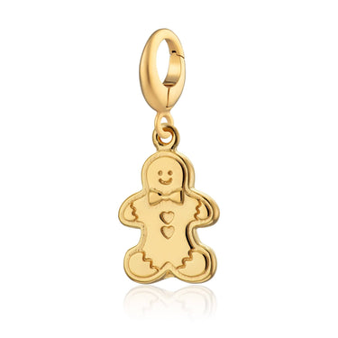 Gingerbread Man Gold Charm by Lily Charmed