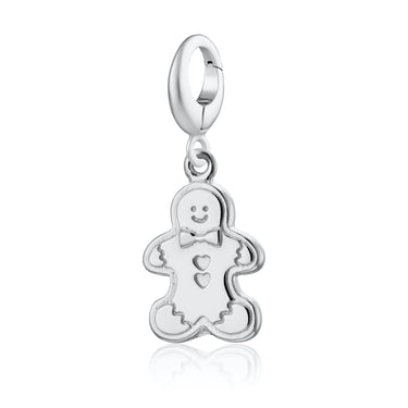Silver Gingerbread Man Biscuit Charm | Biscuit Charms | Lily Charmed