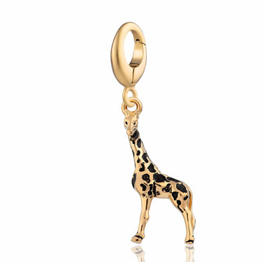 Gold Giraffe Charm with universal clasp by Lily Charmed