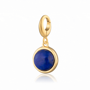 Gold Blue Lapis Healing Stone Charm