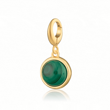Gold Malachite Healing Stone Charm