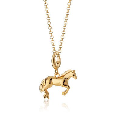 Gold Horse Charm Necklace | Year of the Horse Pendant Necklace