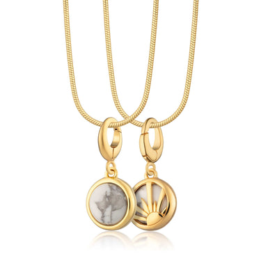 Gold Howlite Healing Stone Charm Necklace | Healing Crystal Pendant