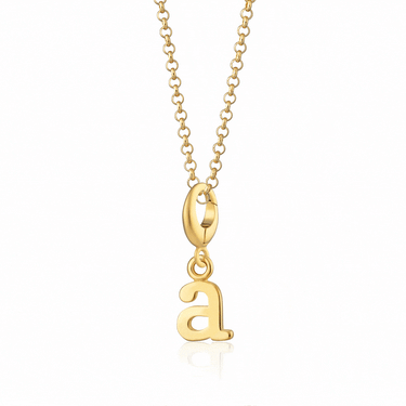 Gold Letter Charm Necklace | Alphabet Pendant Necklaces A-Z