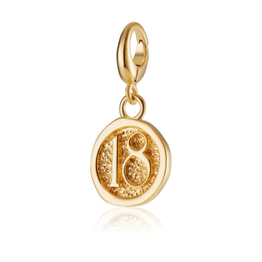 Gold 18th Birthday Charm | Gold Number 18 Charm