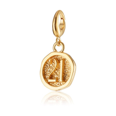 Gold 21st Birthday Charm | Gold Number 21 Charm