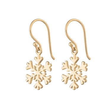 Pair of Gold Snowflake Hook Earrings