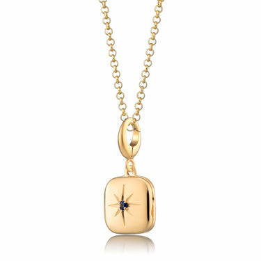 Gold Plated Square Star Locket Necklace | Celestial Locket | Lily Charmed
