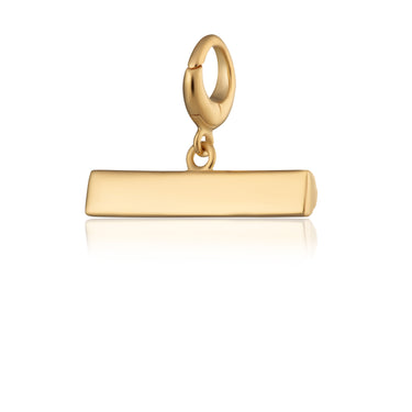 Gold T-Bar Charm Front View
