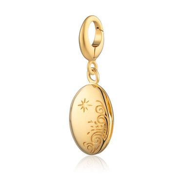 Gold Tiny Celestial Locket Charm Compatible with Pandora