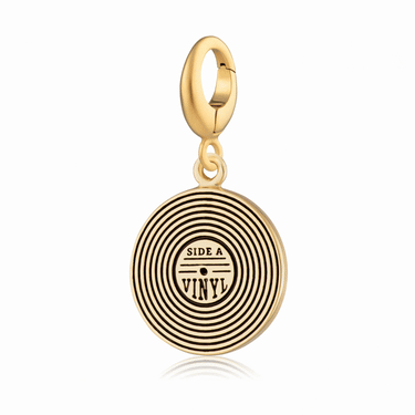 Gold Vinyl Record Charm Side A and Side B