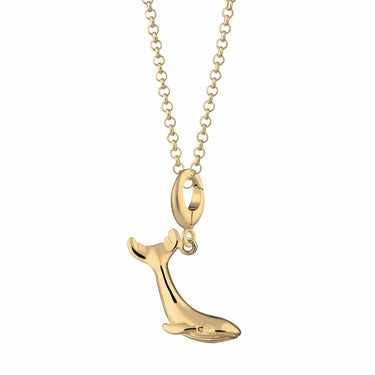 Gold Whale Charm Necklace | Whale Pendant