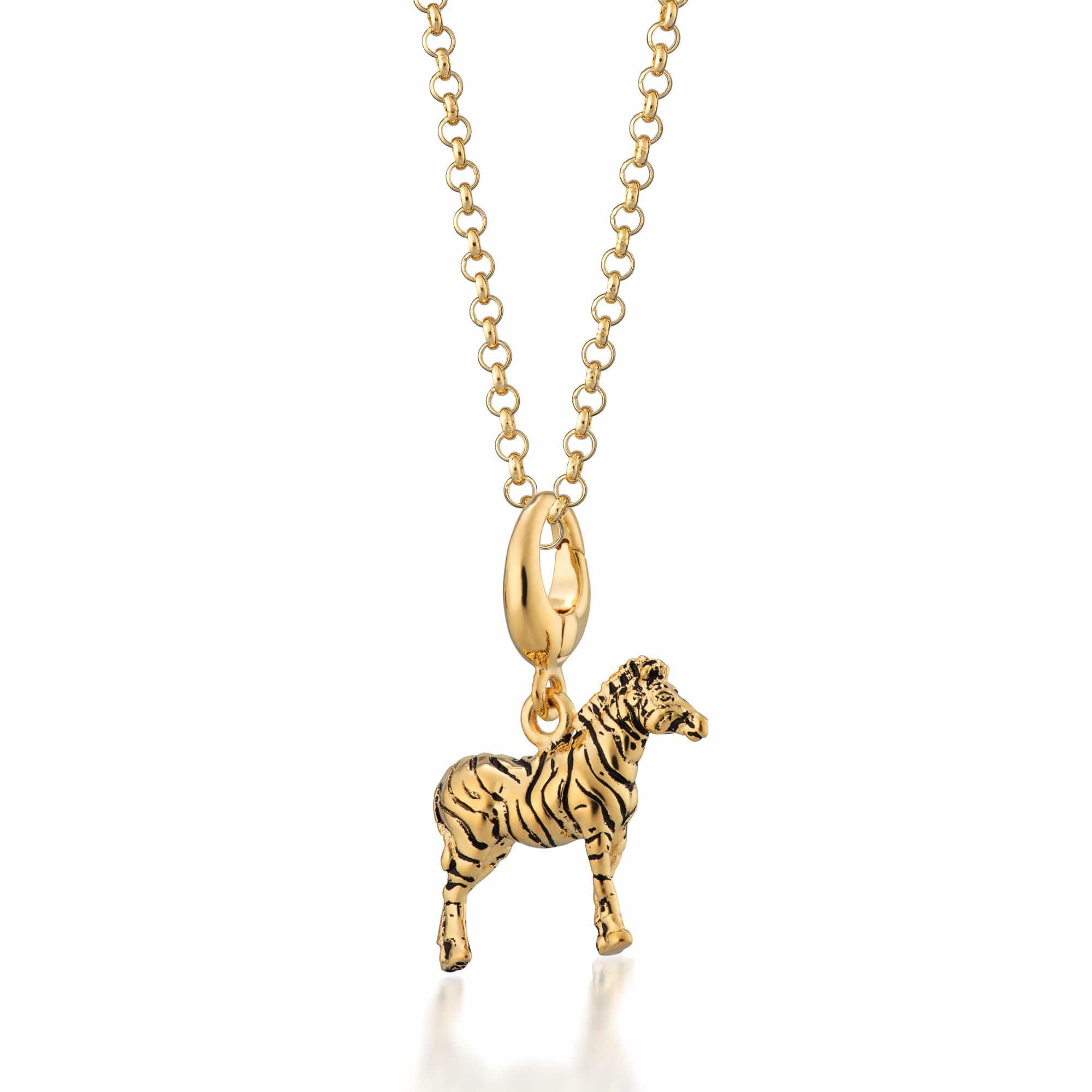 Gold Zebra Charm Necklace Animal Pendant – Lily Charmed