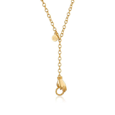 Gold In Safe Hands Charm Collector Necklace | Charm Carrier Necklaces