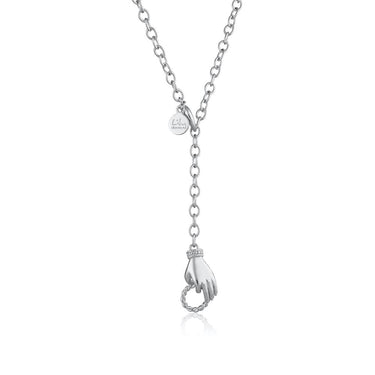 Silver In Safe Hands Charm Collector Necklace | Charm Carrier Necklaces