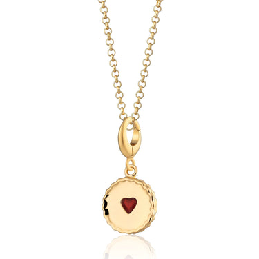 Gold Plated Jammie Dodger Biscuit Necklace by Lily Charmed