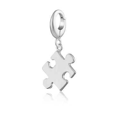Silver Jigsaw Charm | Silver Charms by Lily Charmed