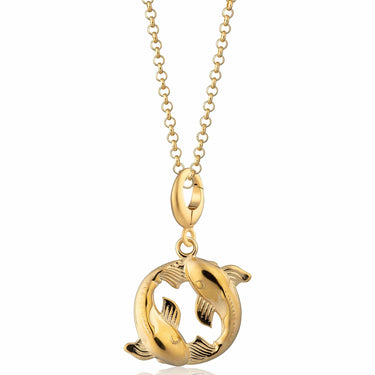 Gold Plated Koi Fish Pisces Zodiac Necklace - Lily Charmed