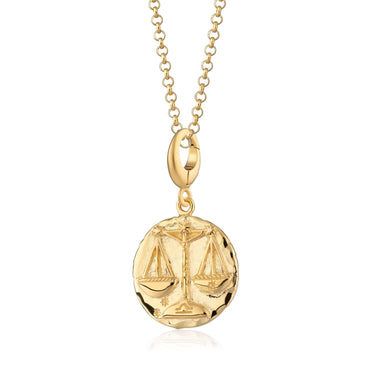 Gold Libra Zodiac Necklace - Lily Charmed