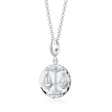 Silver Libra Zodiac Necklace - Lily Charmed