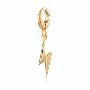 Gold Plated Lightning Bolt Charm | Thunder Bolt Charm | Lily Charmed