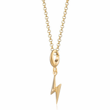 Gold Plated Lightning Bolt Necklace - Lily Charmed