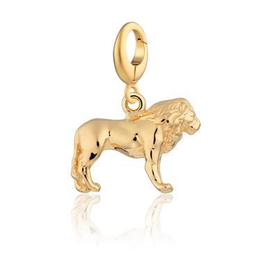 Gold Plated Lion Charm | Gold Plated Charms by Lily Charmed