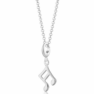 Silver Music Note Charm Necklace | Semiquaver Music Pendant