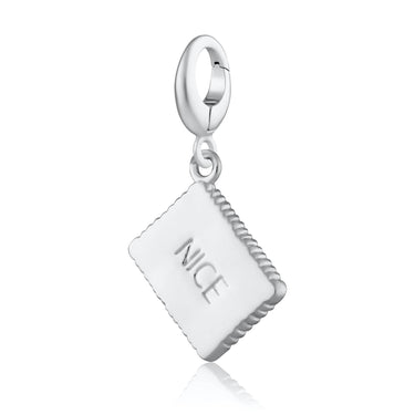 Silver Nice Biscuit Charm | Biscuit Charm Jewellery