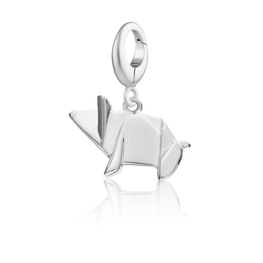 Silver Origami Pig Charm | Animal Charm | Pandora Compatible | Lily Charmed