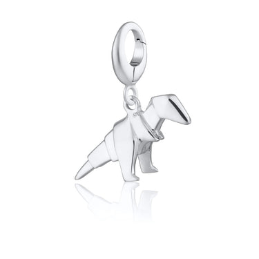 Silver Origami T-Rex Charm | Dinosaur Charm Jewellery | Pandora Compatible | Lily Charmed