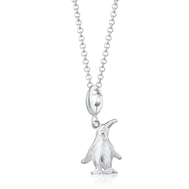 Silver Penguin Charm Necklace | Arctic Animal Pendant Necklace