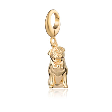 Gold Plated Pug Dog Charm | Gold Plated Charms by Lily Charmed