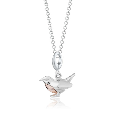 Silver Robin Bird Necklace - Lily Charmed
