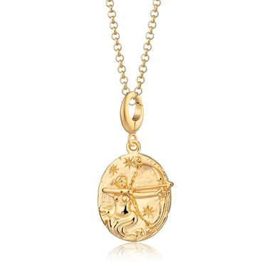 Gold Plated Sagittarius Zodiac Necklace - Lily Charmed