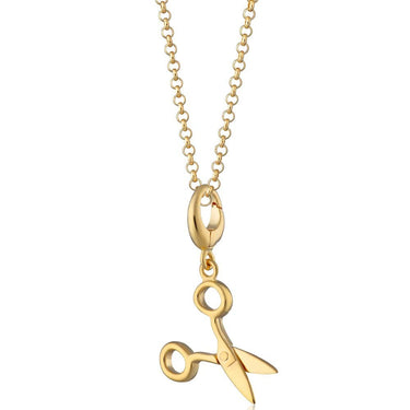 Gold Scissors Charm Pendant Necklace