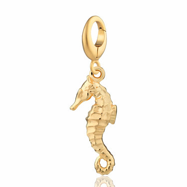 Gold Plated Seahorse Charm | Ocean Charm | Pandora Compatible | Animal Charms | Lily Charmed