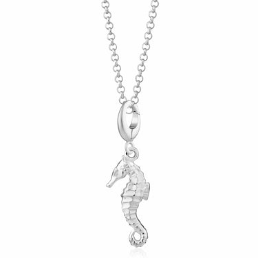 Silver Seahorse Charm Necklace | Ocean-Inspired Pendant