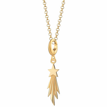 Gold Shooting Star Charm Necklace | Star Pendant Necklace