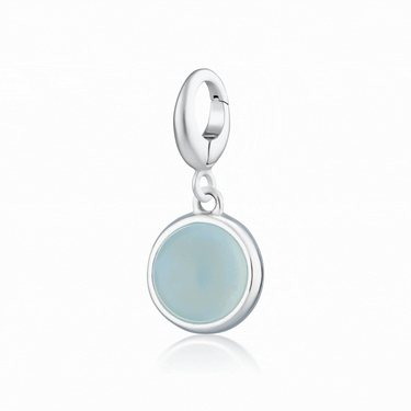 Silver Blue Agate Healing Stone Charm
