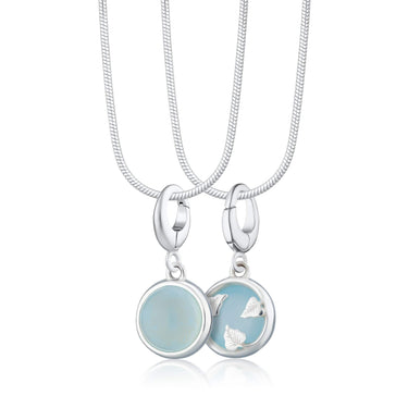 Silver Blue Agate Confidence Healing Stone Charm Necklace | Healing Crystal Pendant