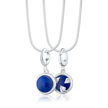 Silver Blue Lapis Wisdom Healing Stone Charm Necklace | Healing Crystal Pendant