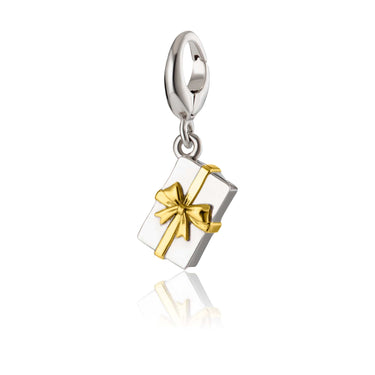 Silver Christmas Present Charm Compatible with Pandora Bracelets