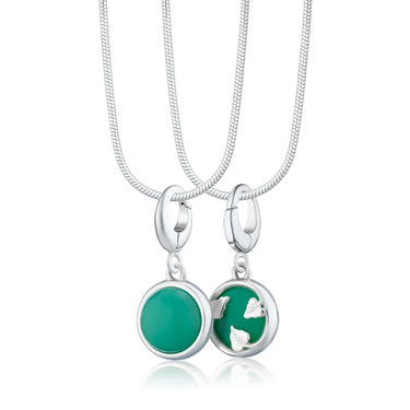 Silver Green Chrysoprase Healing Stone Charm Necklace - Healing Crystal Pendant