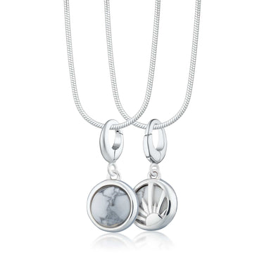 Silver Howlite Healing Stone Charm Necklace | Healing Crystal Pendant