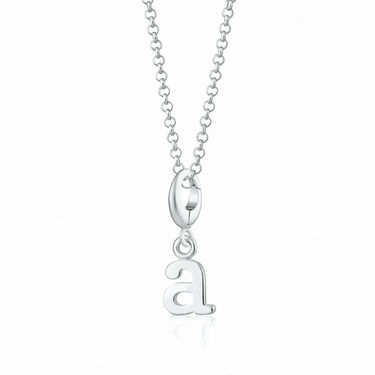 Silver Letter charm necklace | Initial Pendant Necklace