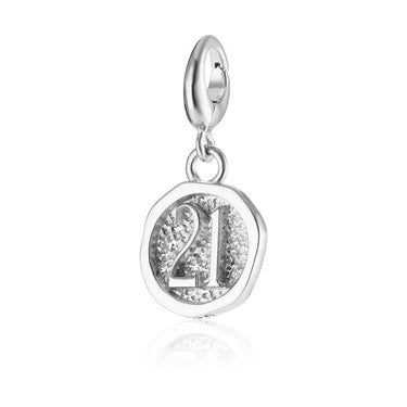 Silver 21st Birthday Charm | Silver Number 21 Charm Ideal for a Twenty-One Birthday Gift