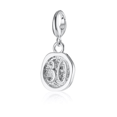 Silver 30th Birthday Charm | Silver Number 30 Charm Ideal for a Thirty Birthday Gift